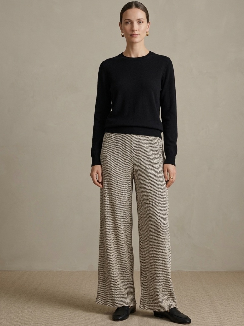 Issey Miyake Vintage Zig Zag Pleated Pants Black White Rare Print Size S